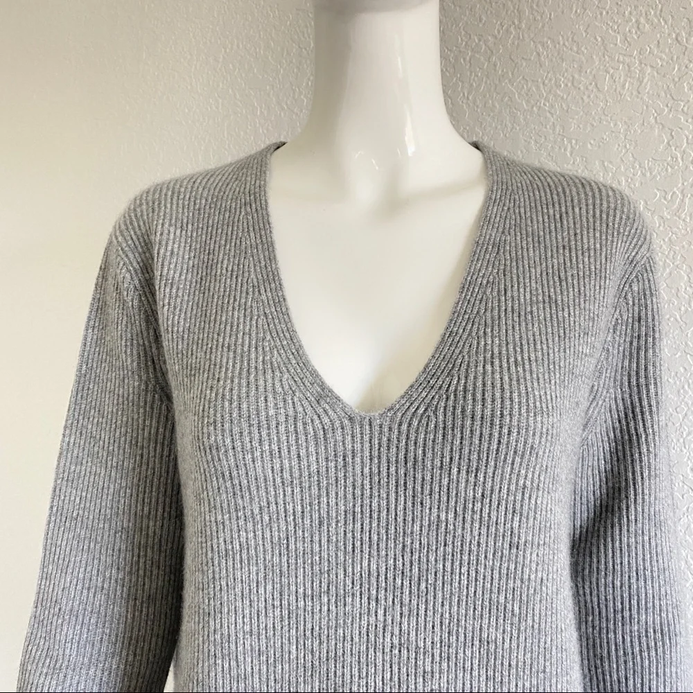 J.Crew Ribbed V-neck cashmere sweater